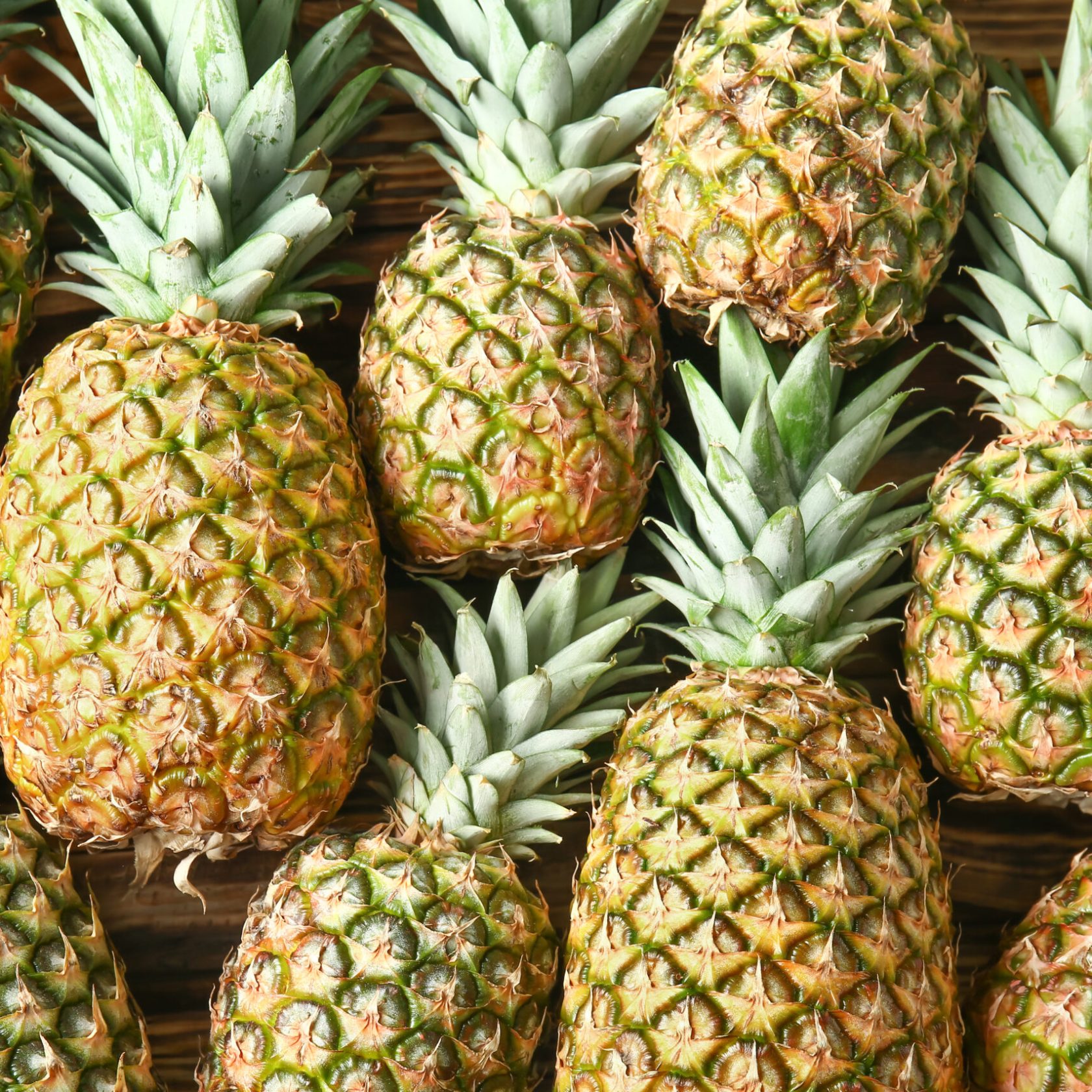 pineapples on a table